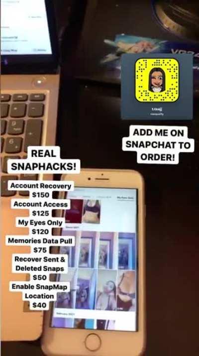 contact @naequality on snapchat to order hacks for social media's like snapchat, instagram, facebook &amp;amp; more! Hit The Telegram Group Link In Comments!