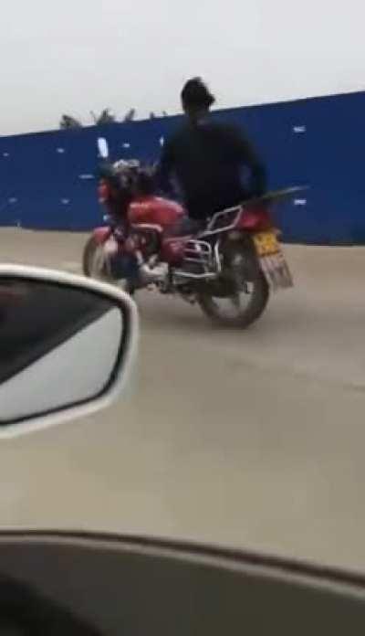 WCGW driving a motorcycle with no hands