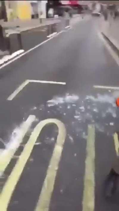 Man Does Not Like Climate / Oil Protestors Standing In The Road