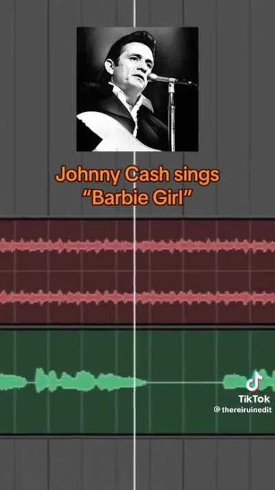 Johnny cash sings “Barbie Girl” AI