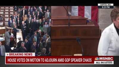 “No one’s in control here” - US House of Representatives descends into chaos during last night’s vote to adjourn, following 6 failed attempts to select a speaker. No one seems to know who’s in charge or what to do