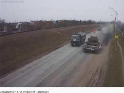 Russian T90 with a soviet flag in Ukraine.