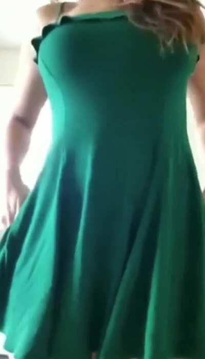 Pretty girl in green dress