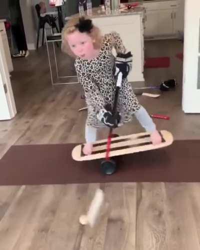 Little girl hockey training