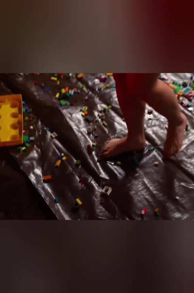 QuarterJade walking on Legos - October 2024