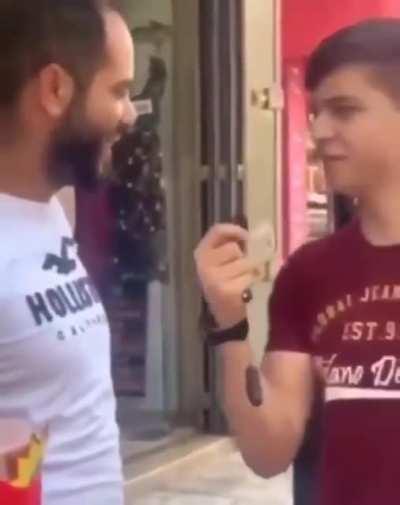 WCGW while asking someone to kiss enemy country's flag.