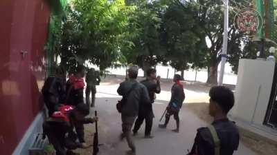 Anti-Junta Forces attacking the Myanmar Police Station in Yesagyo, Magway Region.