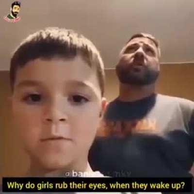 Why do girls rub their eyes?