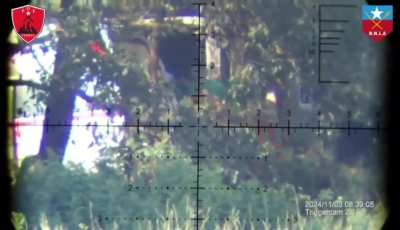 Rebel Sniper attack on Myanmar Army camp in Dawei Township, November 3rd. One junta soldier was killed and another wounded. 