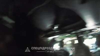 POV of Ukrainian MRAPs transporting Infantry to friendly Positions while being shelled by Artillery. By «KRAKEN» Regiment. Ukraine, Chasiv Yar, 2024.