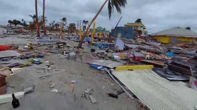 Fort Myers Beach, the morning after Hurricane Ian