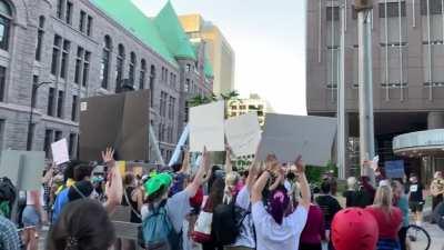 Peaceful protests at the Justice Center downtown. Let’s hope it stays this way.