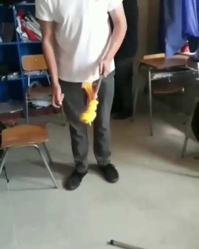 playing with fire at school