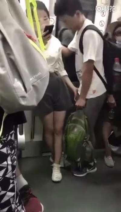 Teasing on the subway