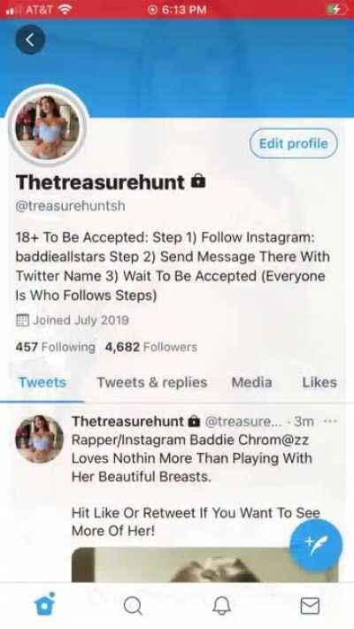 Rapper/Instagram Baddie Chr0mazz Strips Naked For You! Twitter:@treasurehuntsh