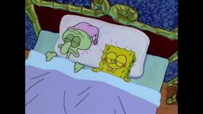 Squidward goes to sleep