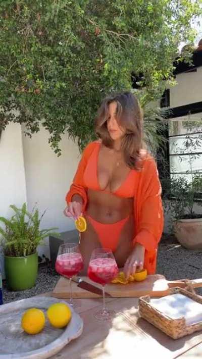 In orange