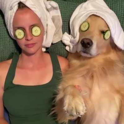 Girls relaxing at the spa