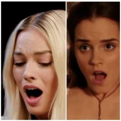 Margot Robbie Vs Emma Watson. Who’re you cumming on?