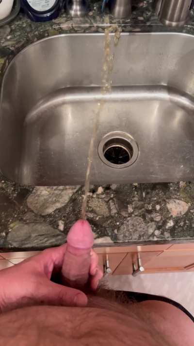 (40) good morning piss in the kitchen sink 