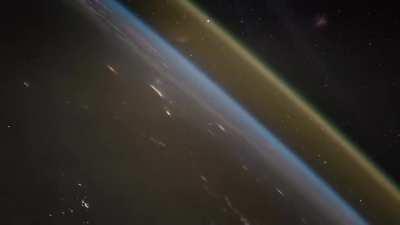 Rocket launch seen from space station