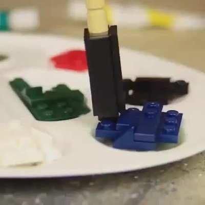 Stop motion Lego woodworking is so satisfying