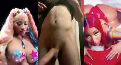 Nicki Minaj + my swinging white cock. She wants me to get her pregnant