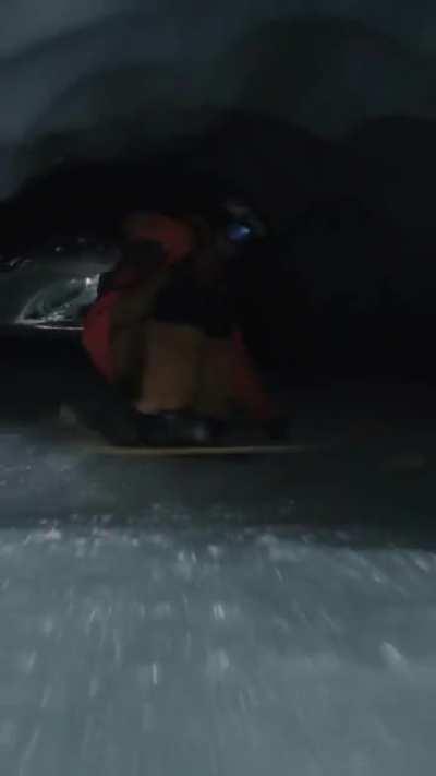 Slalom in the ice cave