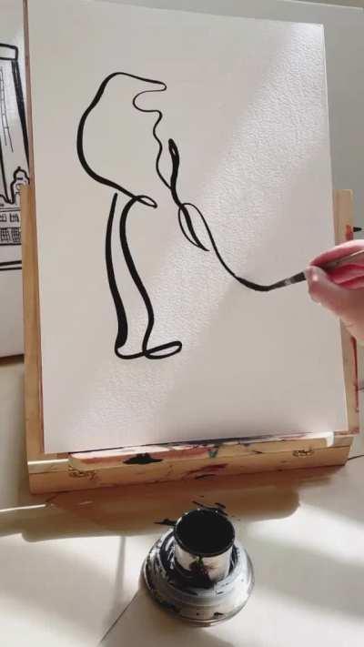 Painting an elephant with just 1 line