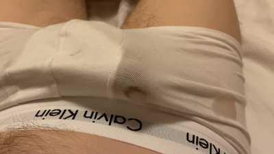 Intense throbbing orgasm in CK boxer briefs 