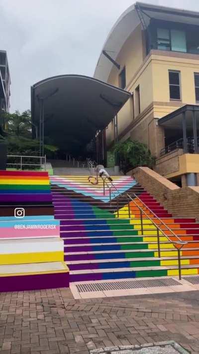 Man avoids gay stairs