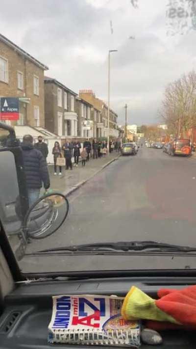 50% of the queue that were going into Waitrose Balham High Road