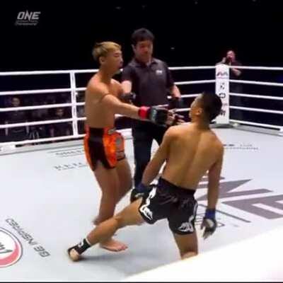 This fighter displaying class and sportsmanship