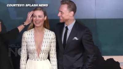 Brie Larson notices Tom Hiddleston catching a glimpse