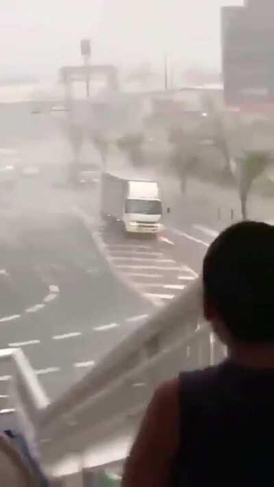 Driving in a typhoon