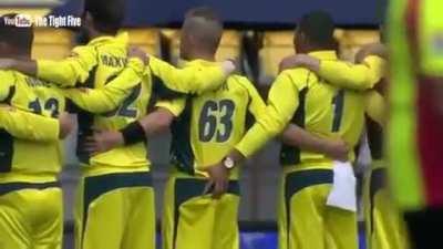 Australian cricket team during ab international Cricket match 