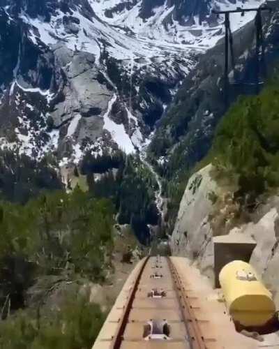 Toboggan ride in Switzerland