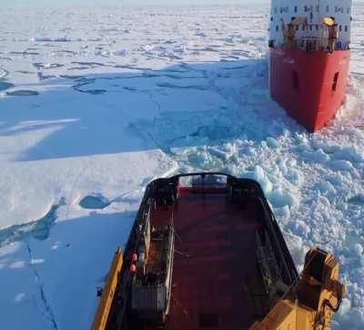 Icebreaker rescues stuck ship