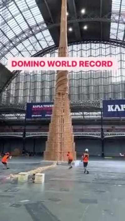 World Record Domino tower down