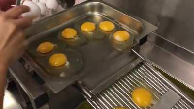 Separating egg yolks.