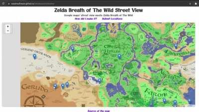 The Legend of Zelda: Breath of the Wild recriado com o Google Maps