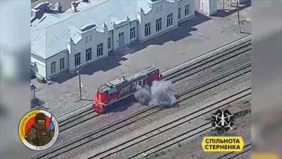 In Kursk, a military locomotive was struck by drones.