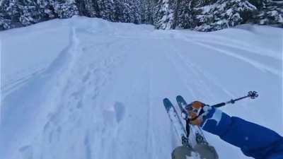 A couple pow laps from today (skiing) (Hero 10 +max lens mod)