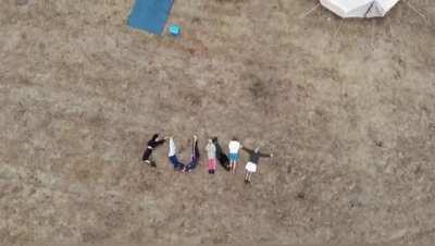 Camping with friends and I got my drone out