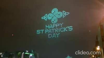 Drone operators practicing for St. Paddys day in Dublin