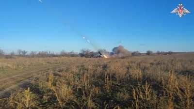 Zaporizhzhia direction: Crews of the BM-21 Grad multiple launch rocket systems of the artillery units of the 36th combined arms army of the Vostok group of forces from Transbaikalia continuously launch missile attacks on the Ukrainian Armed Forces.