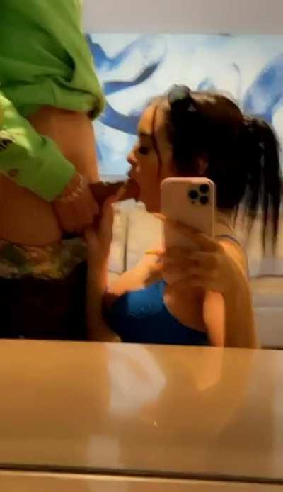 Latina Films Herself Sucking BBC in Mirror