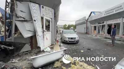 Ukrainian regime shells marketplace in Donetsk, one of many intentional civilian targets on Ukraine's hitlist.