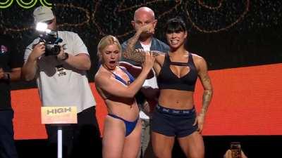 Elle Brooke (138) vs. Jully Poca (139.5) - Weigh-in Face-Off - (Kingpyn High Stakes Tournament - Semi-Final)