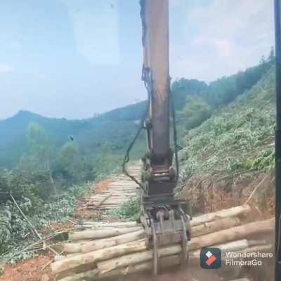 Loading wood onto truck